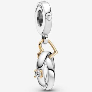 PANDORA Two-tone Wedding Rings Dangle Charm